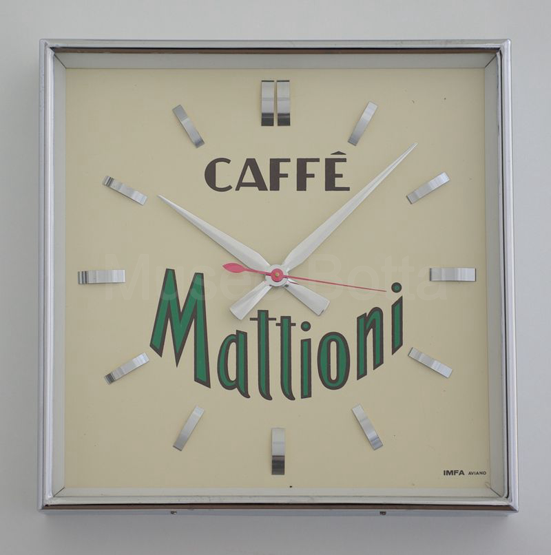 CAFFÈ MATTIONI orologio elettromeccanico quadrato da muro