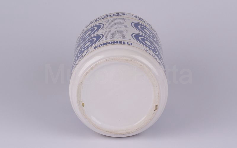 AMARENA FRUTTO BONOMELLI vaso cilindrico in ceramica bianco-blu-oro