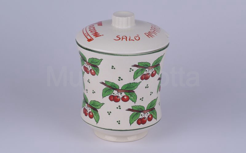 AMARENA FRUTTO TASSONI SALÒ vaso in ceramica scritte rosse