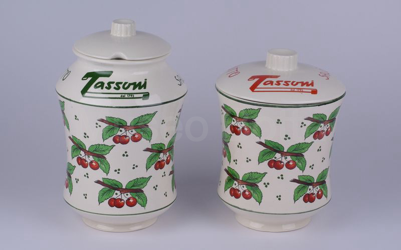 AMARENA FRUTTO TASSONI SALÒ vaso in ceramica scritte rosse