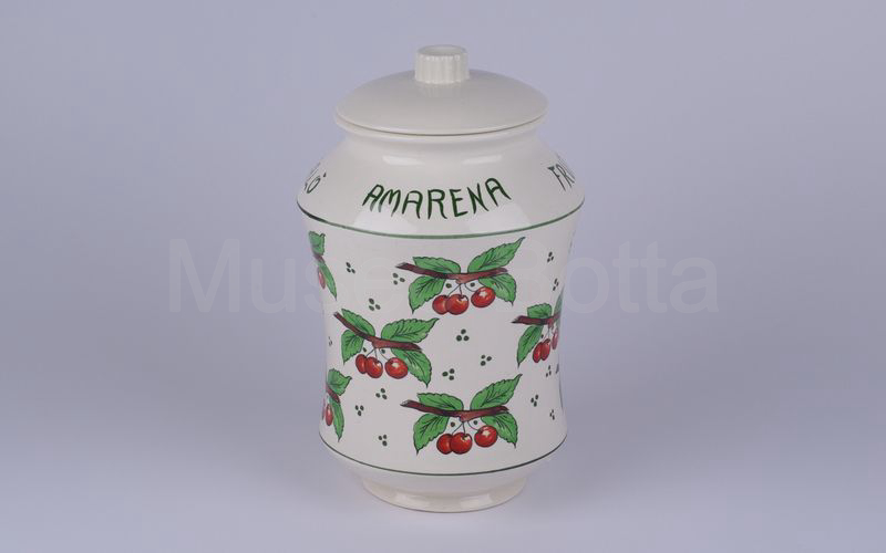 AMARENA FRUTTO TASSONI SALÒ vaso in ceramica scritte verdi