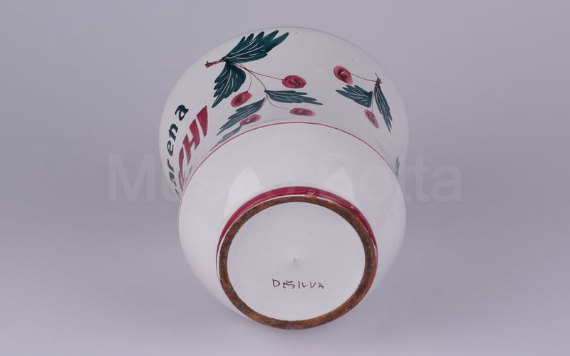 AMARENA TOSCHI VIGNOLA vaso in ceramica con foglie verdi (Desilva) H cm 28,5