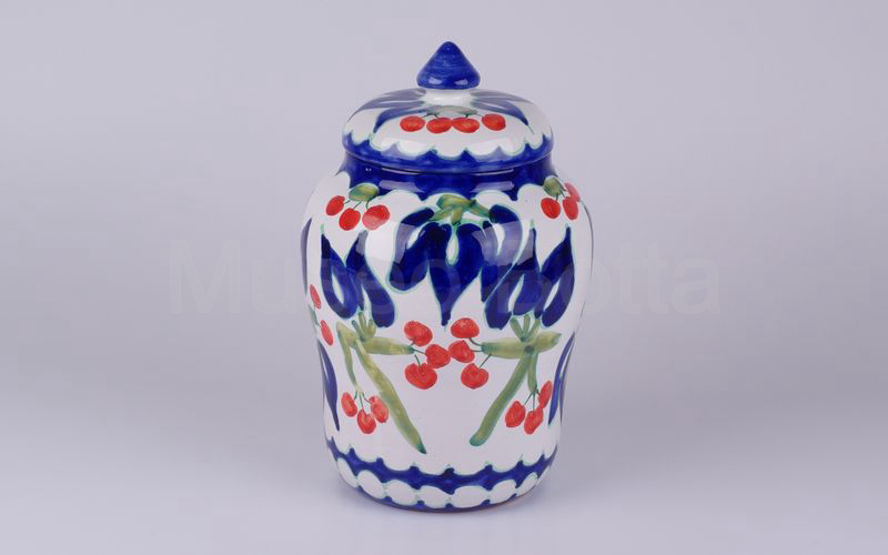 LUXARDO vaso in ceramica motivi floreali 2004 bianco-blu