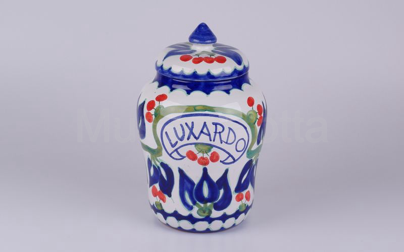 LUXARDO vaso in ceramica motivi floreali 2004 bianco-blu