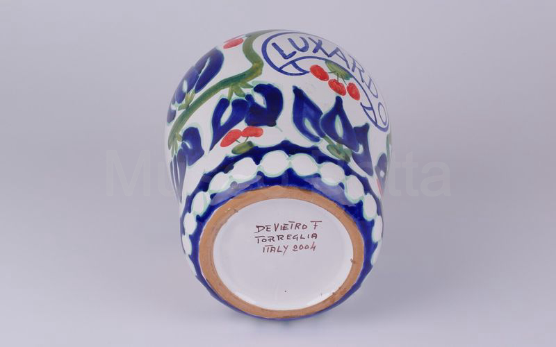 LUXARDO vaso in ceramica motivi floreali 2004 bianco-blu