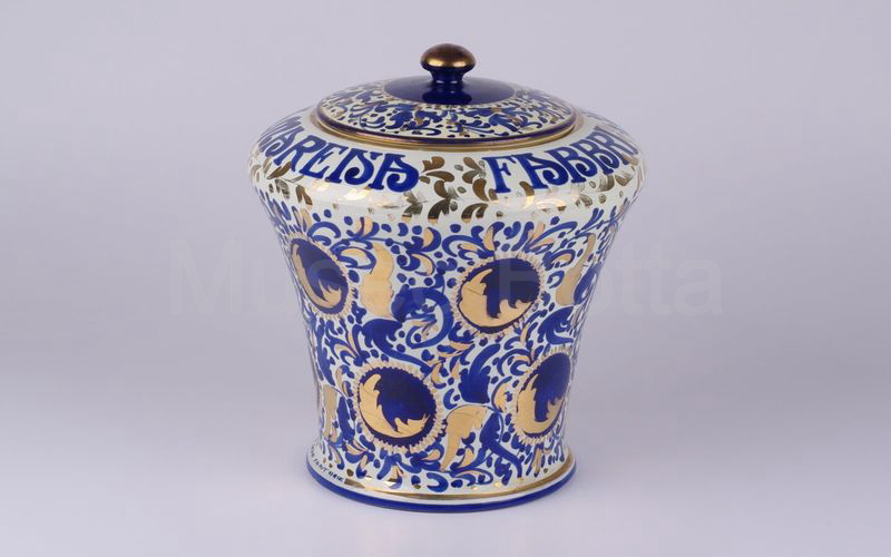 AMARENA FABBRI BOLOGNA vaso del cinquantenario bianco-blu-oro