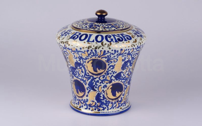 AMARENA FABBRI BOLOGNA vaso del cinquantenario bianco-blu-oro