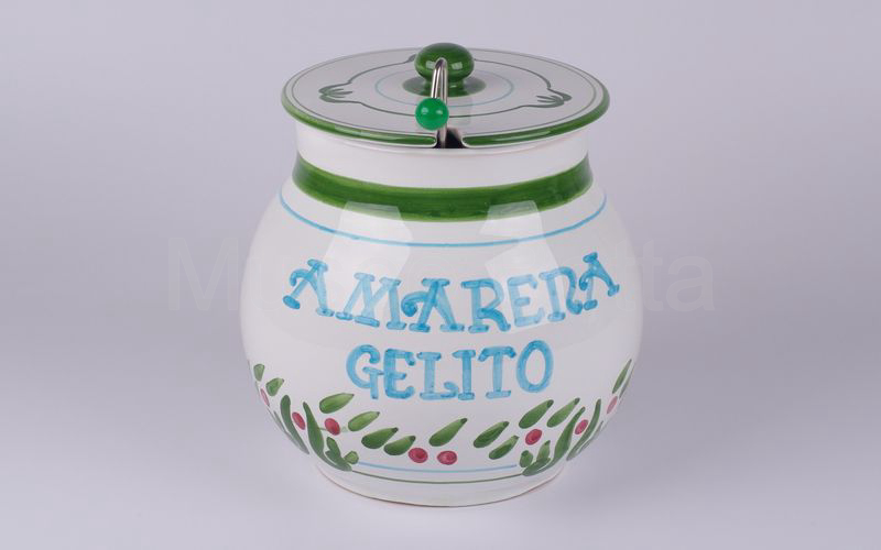 AMARENA GELITO vaso in ceramica bianco-verde-rosso