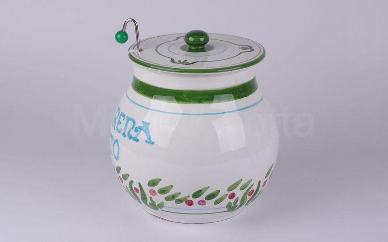 AMARENA GELITO vaso in ceramica bianco-verde-rosso