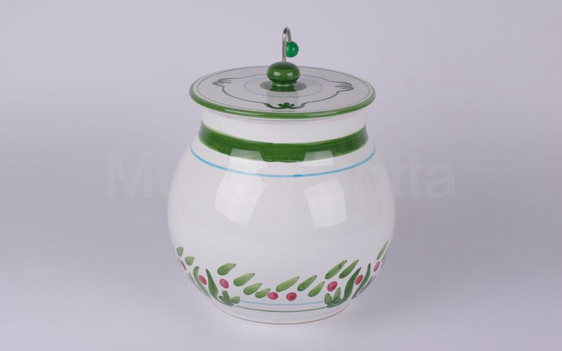 AMARENA GELITO vaso in ceramica bianco-verde-rosso