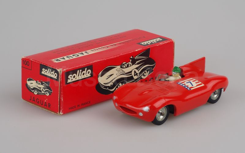 SOLIDO (100-6b) Jaguar D Type 1954 Le Mans rosso arancio vivo