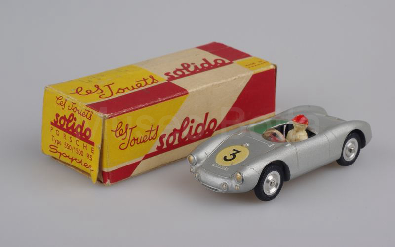 SOLIDO (101-1) Porsche 550 RS spyder 1954 grigio argento con cover tonneau verde