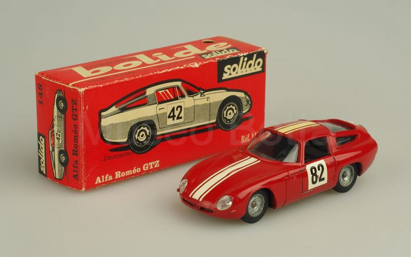 SOLIDO (148-1a) Alfa Romeo Giulia TZ Zagato n° 82 Criterium des Cevennes 1965 rosso scuro