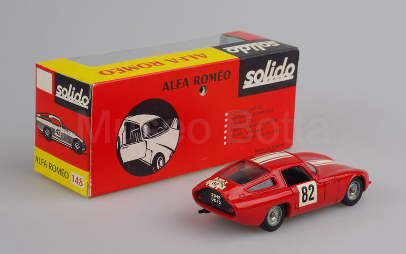 SOLIDO (148-2) Alfa Romeo Giulia TZ Zagato n° 82 Criterium des Cevennes 1965 rosso arancio