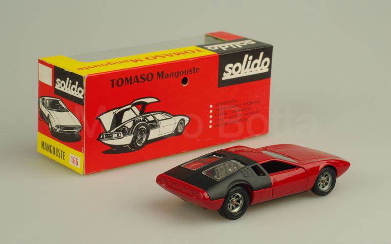 SOLIDO (166-2) De Tomaso Mangusta 1966 rosso scuro metallizzato/nero opaco