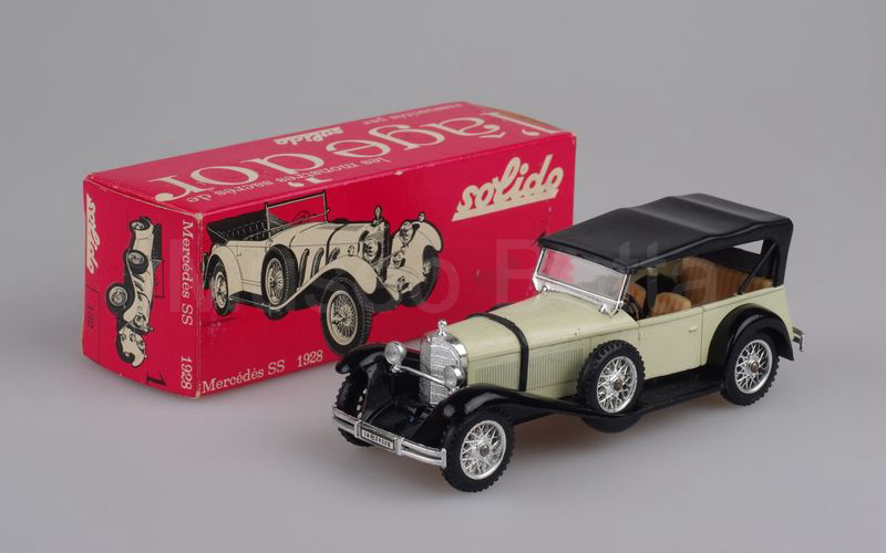 SOLIDO (132-1) Mercedes Benz SS 1928 torpedo 4 posti capote chiusa panna-nero