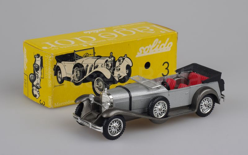 SOLIDO (137) Mercedes Benz SS 1928 capote aperta grigio argento-grigio scuro metallizzato