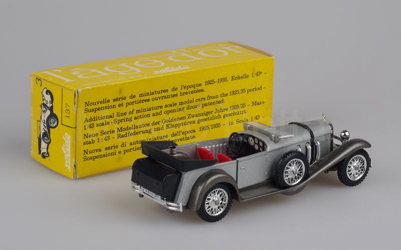 SOLIDO (137) Mercedes Benz SS 1928 capote aperta grigio argento-grigio scuro metallizzato