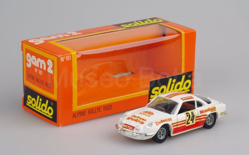 SOLIDO (181-5) Alpine Renault A110 1600 berlinette "Défense Mondiale" Rally Monte Carlo 1976 bianco