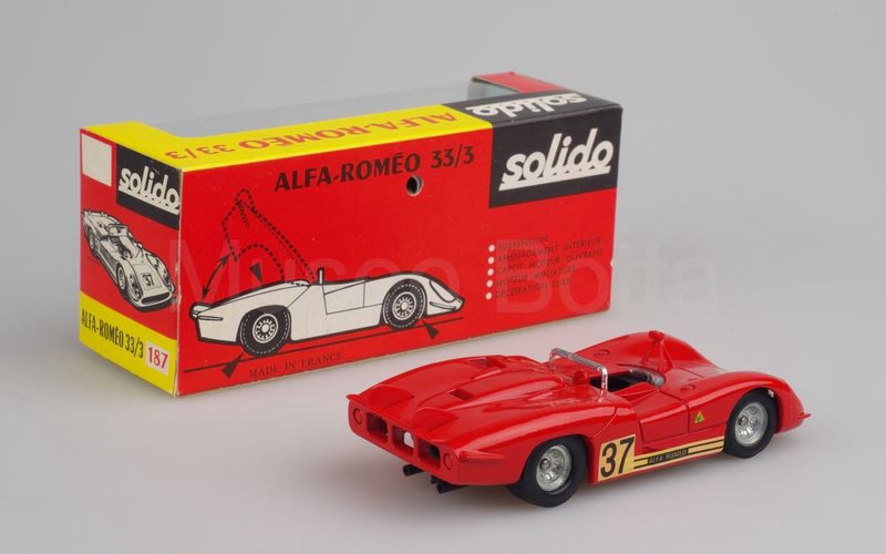 SOLIDO (187) Alfa Romeo 33-3 n° 37 Le Mans 1970 rosso vivo