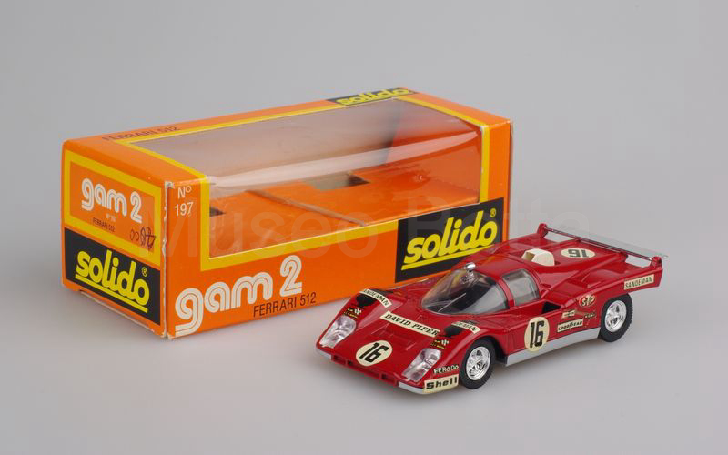 SOLIDO (197B-2) Ferrari 512M Le Mans n° 16 Le Mans 1971 "D. PIPER" rosso metallizzato