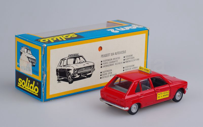 SOLIDO (12-B) Peugeot 104 1972-1975 AUTO ECOLE rosso