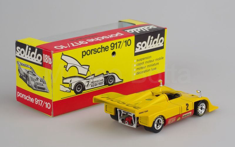 SOLIDO (18-B) Porsche 917/10 TC "BOSCH" Interserie 1973 giallo-rosso