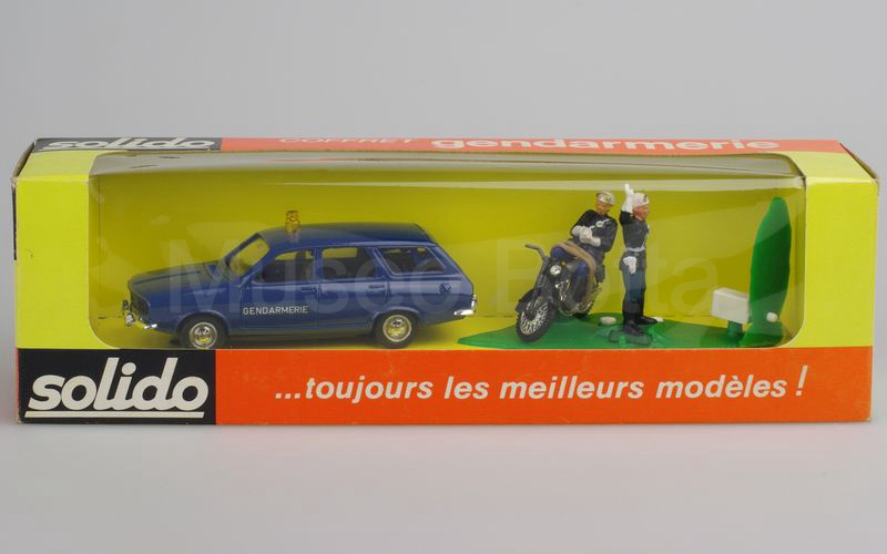 SOLIDO (613) SET GENDARMERIE con Renault 12 break blu scuro