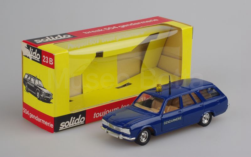 SOLIDO (23-B) Peugeot 504 break 1972/1977 "GENDARMERIE" blu