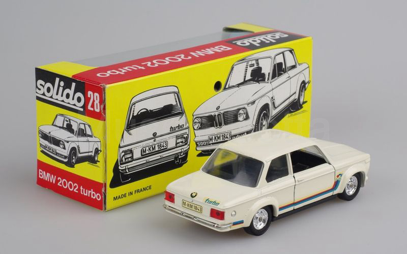 SOLIDO (28-3) BMW 2002 Turbo 1973 bianco cerchi cromati