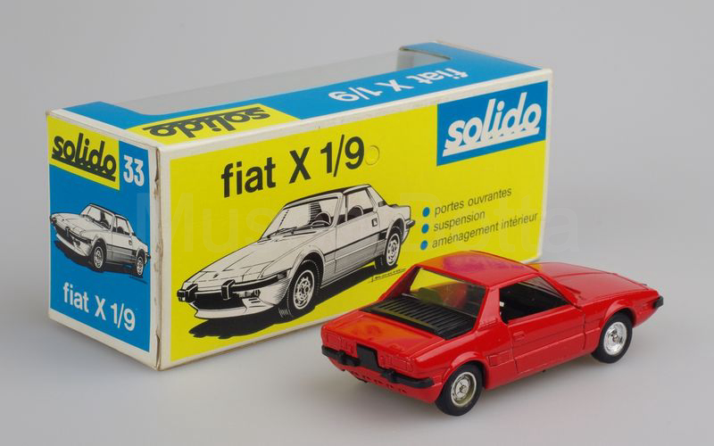 SOLIDO (33-1) Fiat X 1/9 1972 rosso targa posteriore senza foro quadrato