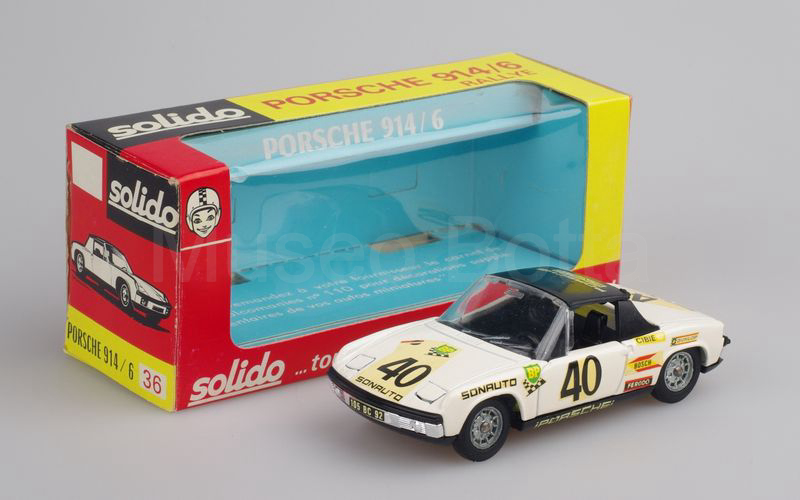 SOLIDO (36-1) Porsche 914/6 Le Mans 1970 bianco cerchi in metallo