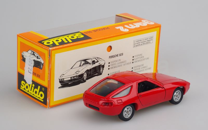 SOLIDO (49-2) Porsche 928 coupé 1978-1982 (tergicristalli stampati sui vetri) rosso