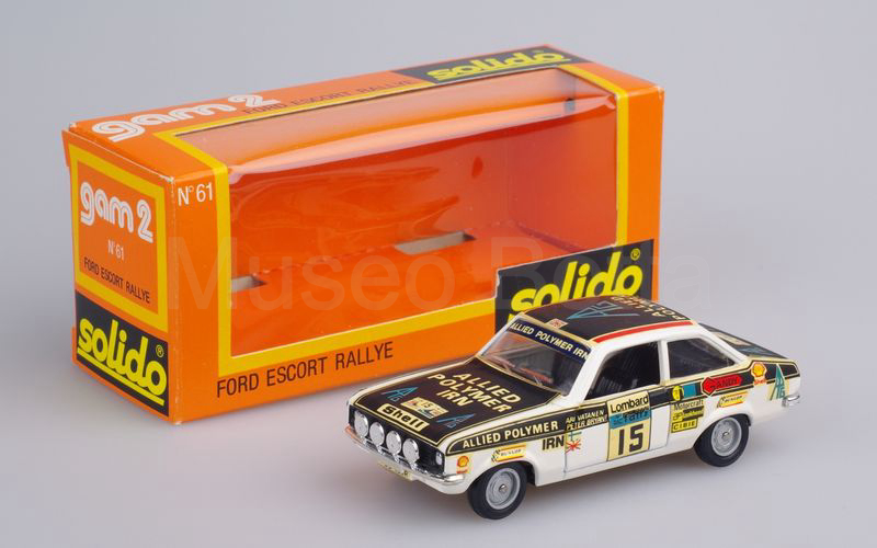 SOLIDO (61) Ford Escort Rallye "ALLIED POLYMER" R.A.C. 1976 nero-bianco