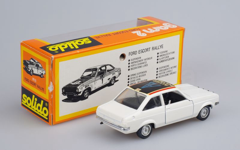 SOLIDO (61) Ford Escort Rallye "ALLIED POLYMER" R.A.C. 1976 nero-bianco