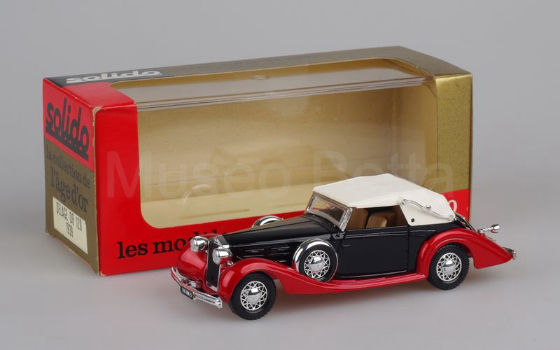 SOLIDO (31) Delage DB-120 cabriolet 1939 capote chiusa rosso metallizzato-nero