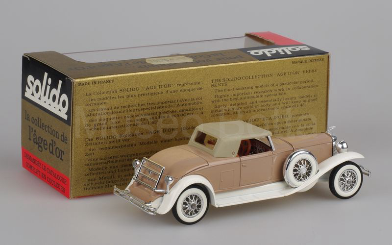 SOLIDO (35) Duesenberg spyder type J 1931 capote chiusa beige-bianco