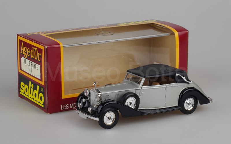 SOLIDO (46-A) Rolls Royce Phantom III cabriolet 1939 capote chiusa argento-nero