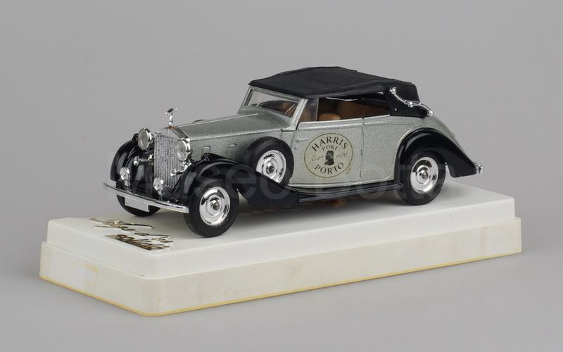 SOLIDO (46-B) Rolls Royce Phantom III cabriolet 1939 "HARRIS PORTO" capote chiusa argento-nero