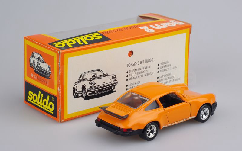 SOLIDO (63-1) Porsche 911 Turbo (930) coupé 1975-1977 arancio-nero