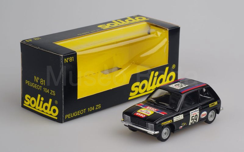 SOLIDO (81-1) Peugeot 104 ZS Rally d'Antibes 1977 nero