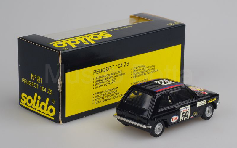 SOLIDO (81-1) Peugeot 104 ZS Rally d'Antibes 1977 nero