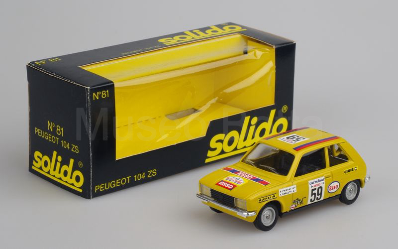 SOLIDO (81-2) Peugeot 104 ZS Rally d'Antibes 1977 giallo verde