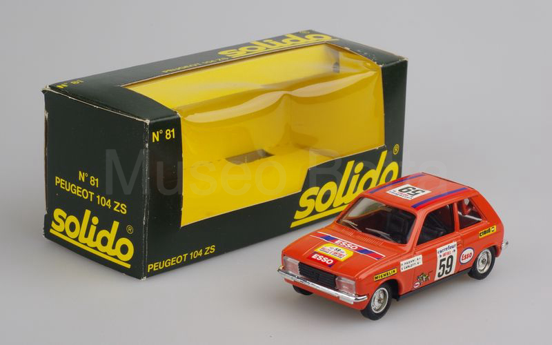 SOLIDO (81-3) Peugeot 104 ZS Rally d'Antibes 1977 arancio