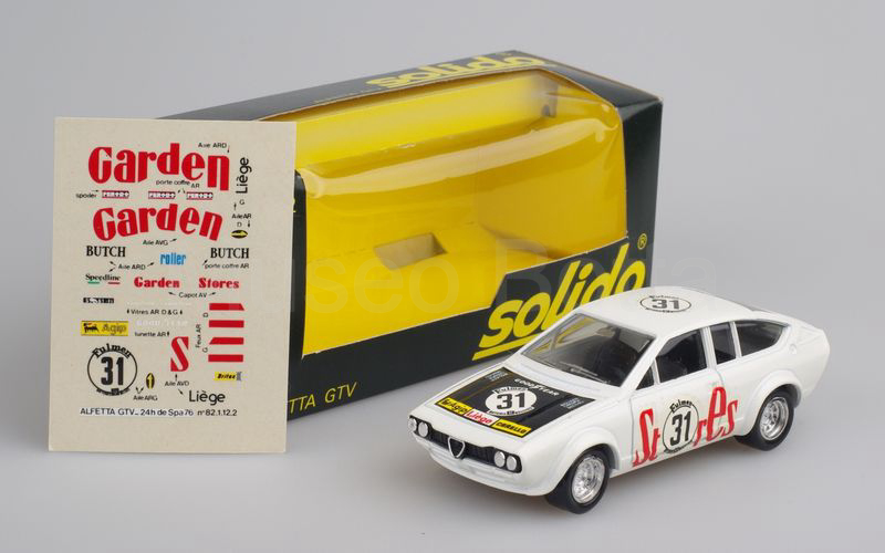 SOLIDO (82) Alfa Romeo Alfetta GTV "GARDEN STORES" 24 ore di SPA 1976 bianco