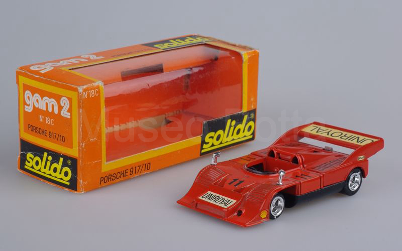 SOLIDO-BUBY (18-C) Porsche 917/10 TC "UNIROYAL" Interserie rosso arancio