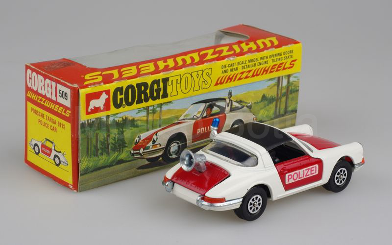 CORGI TOYS (509) Porsche 911 S 2.0 Targa chiuso 1966 "POLIZEI” bianco-rosso