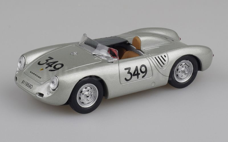 METRO per HACHETTE - 1000 MIGLIA (vol. 23) Porsche 550 RS spyder Mille Miglia 1957 n° 349 Maglioli argento