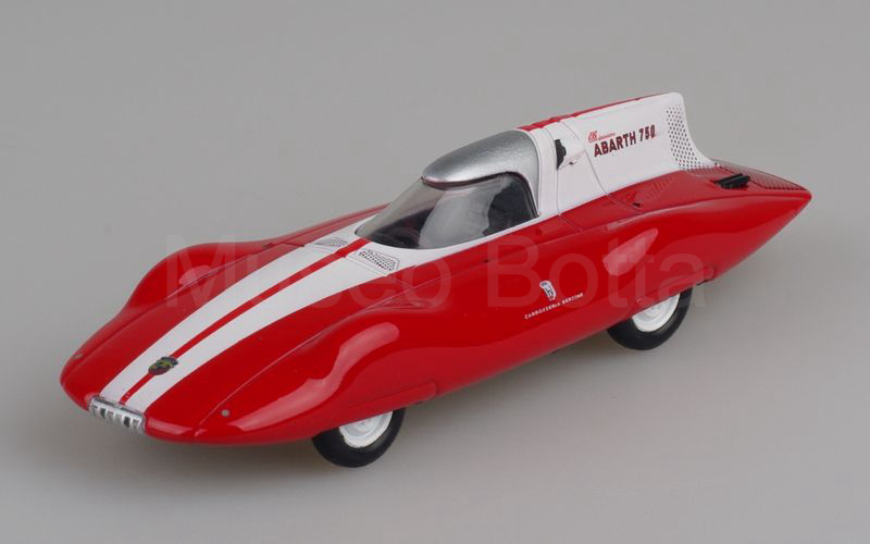 METRO per HACHETTE-ABARTH COLLECTION (vol. 53) Fiat Abarth 750 record Bertone Monza giugno 1956 argento-bianco-rosso