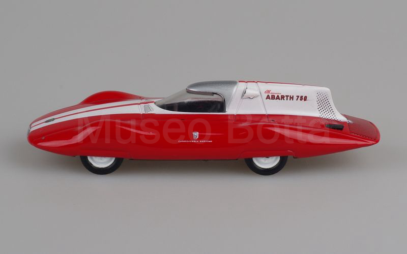 METRO per HACHETTE-ABARTH COLLECTION (vol. 53) Fiat Abarth 750 record Bertone Monza giugno 1956 argento-bianco-rosso